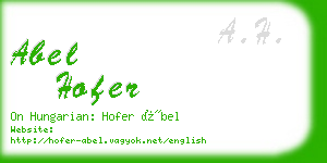 abel hofer business card